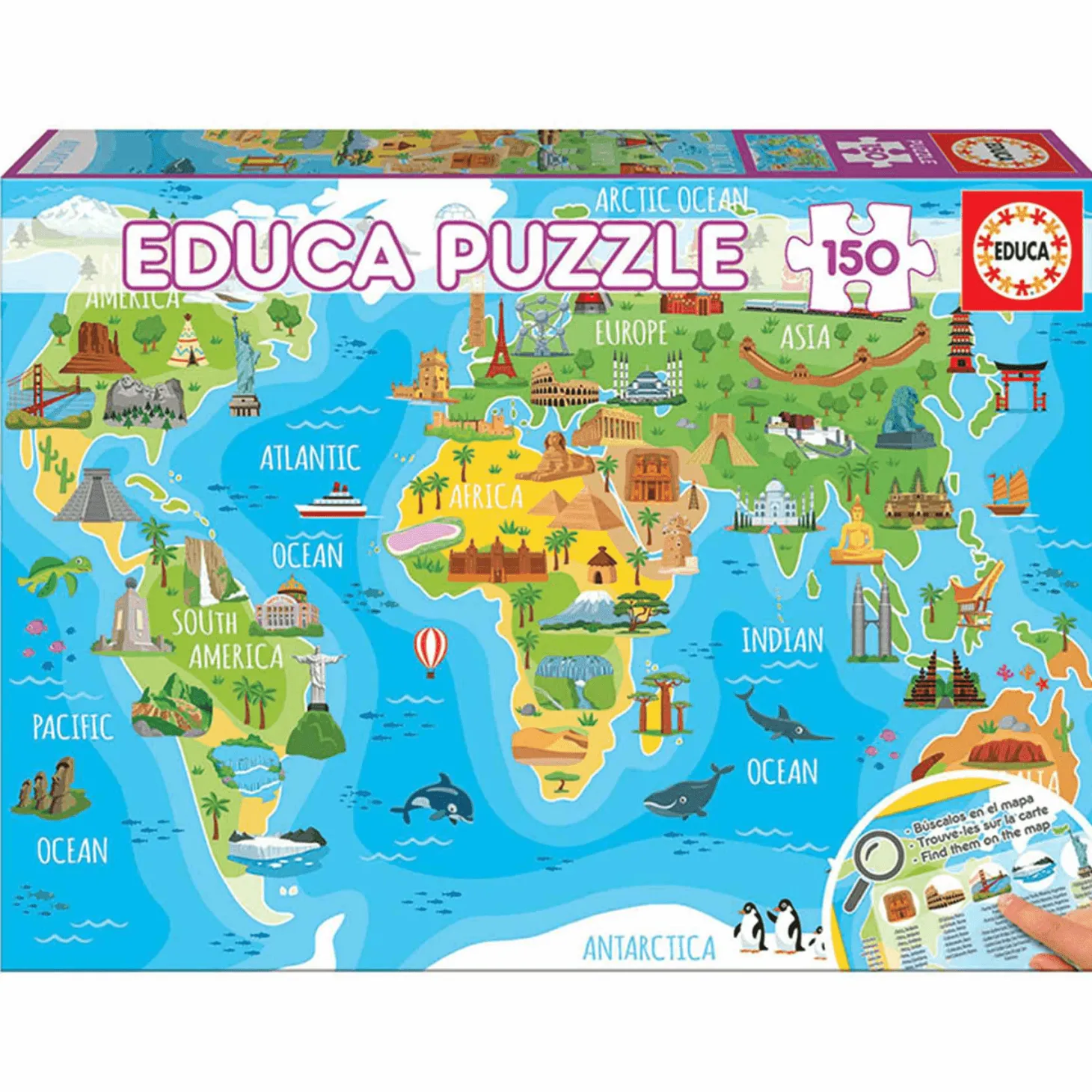 Puzzle Mapamundi Monumentos 150 Piezas