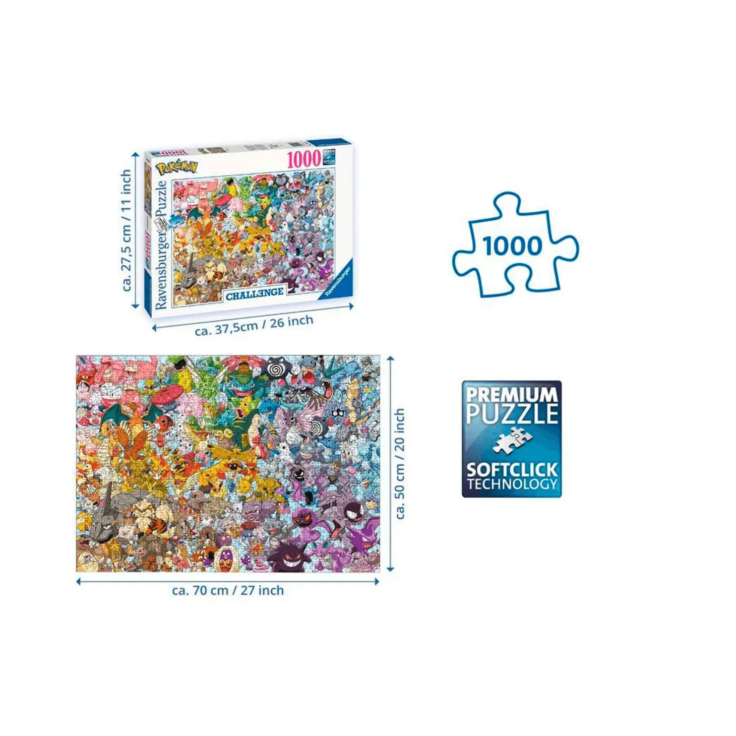 Puzzle, Pokémon, Colección Challenge, 1000 Piezas