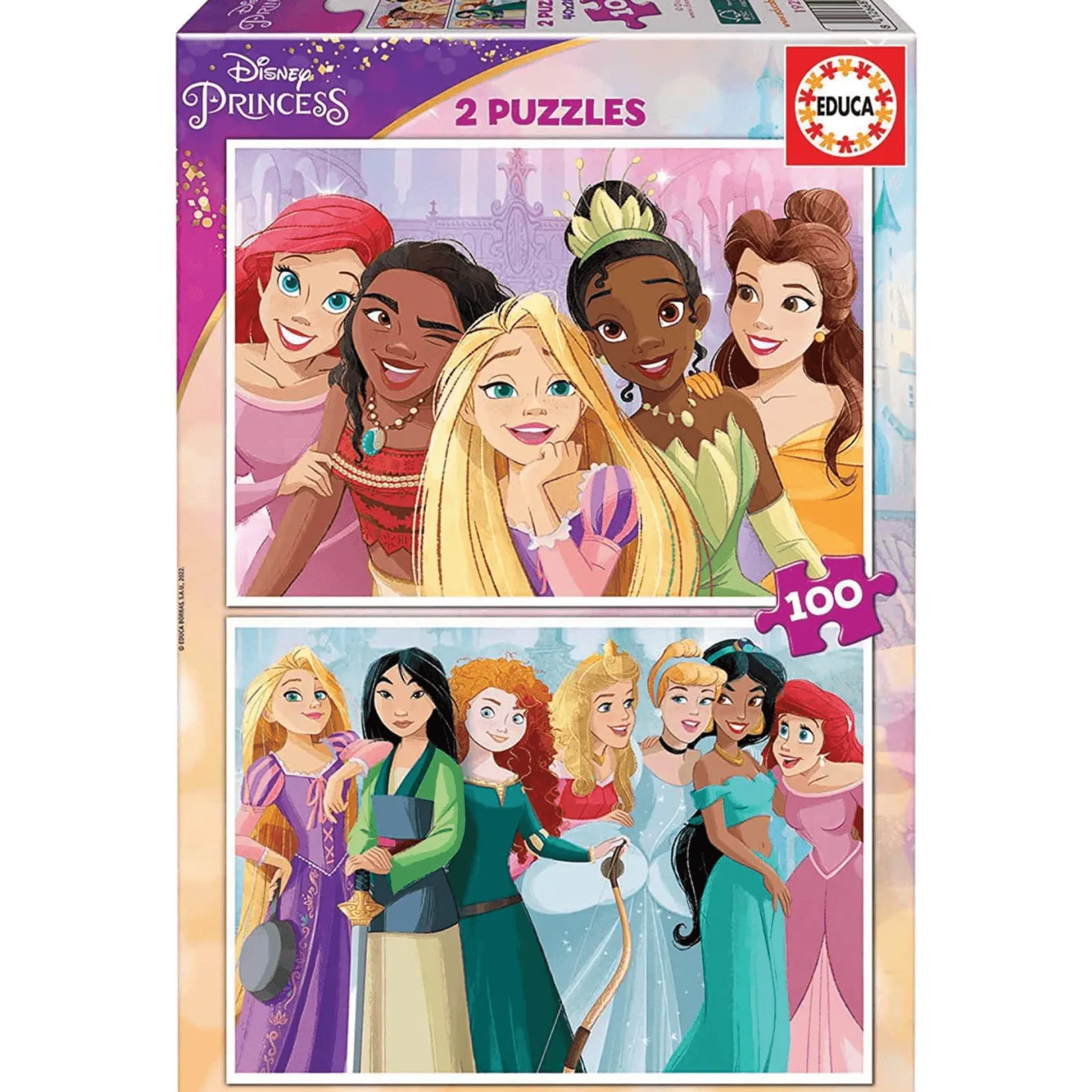 Puzzle Princesas Disney 2 x 100 Piezas