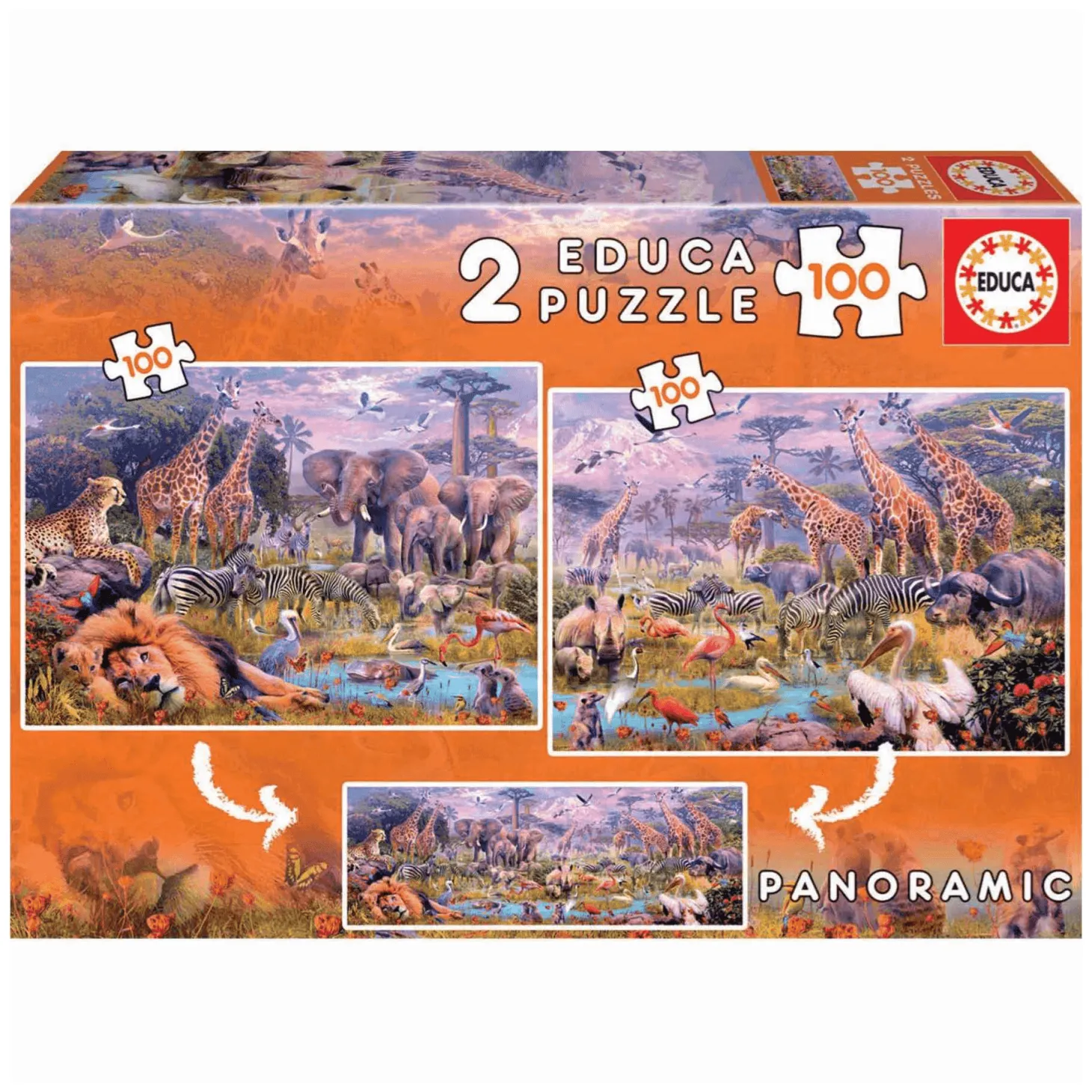 Puzzle 2X100 Animales Salvajes