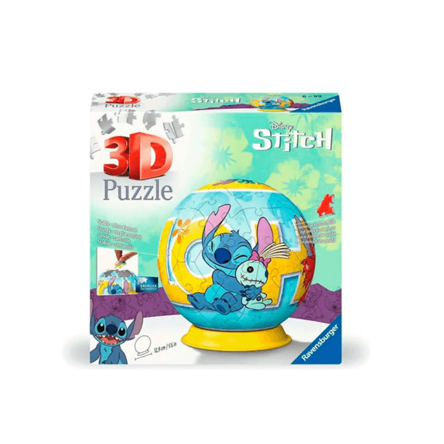 Ravensburger - Puzzle 3D Ball de Stitch de Disney - 72 piezas