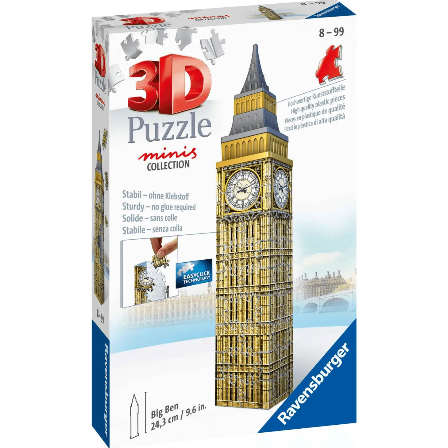 Ravensburger 3D Puzzle Big Ben, Londres, Minis collection, 54 Piezas, 8+ Años