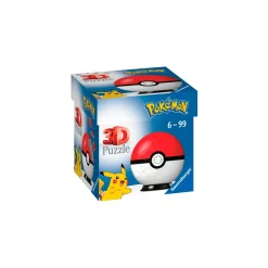Ravensburger 3D Puzzle Pokémon Pokeball Clásica Roja, 54 Piezas, 6+ Años