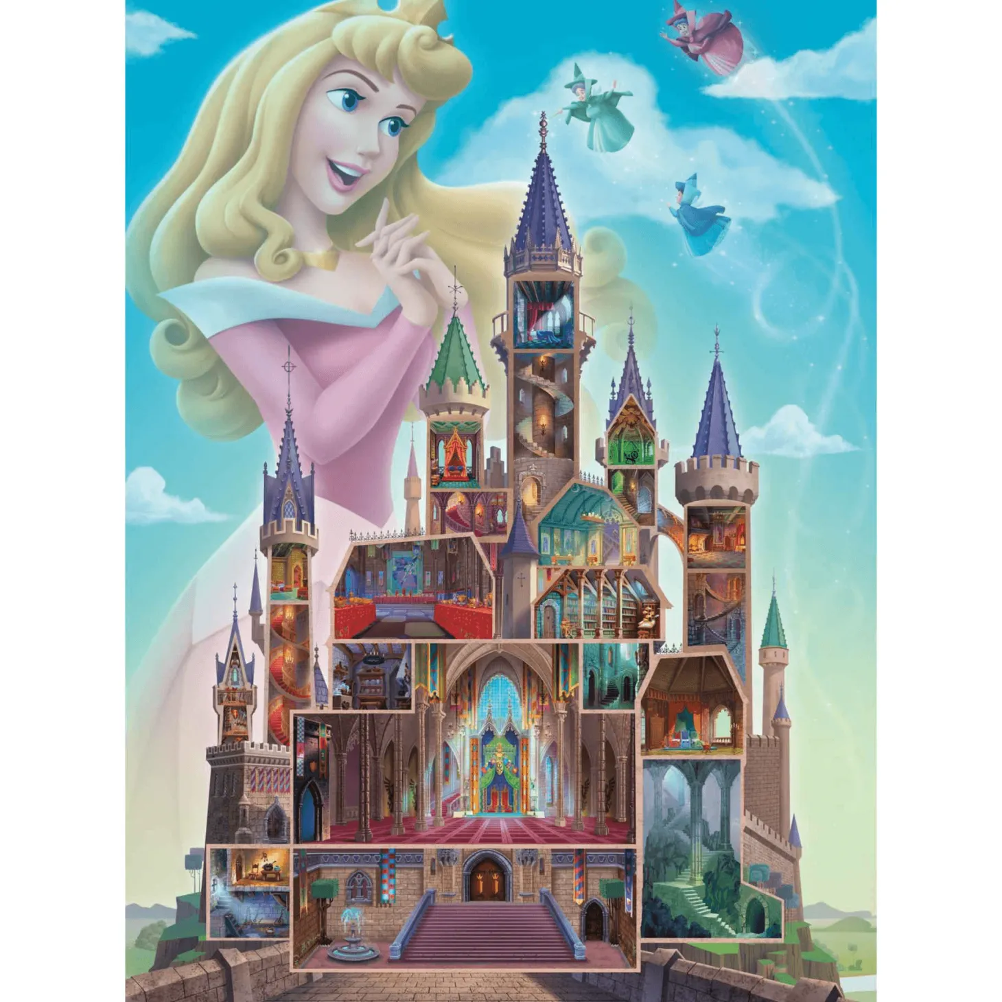 Ravensburger Puzzle Aurora Disney Castles, Colección Disney Collector´s Edition, 1000 Piezas, Puzzle