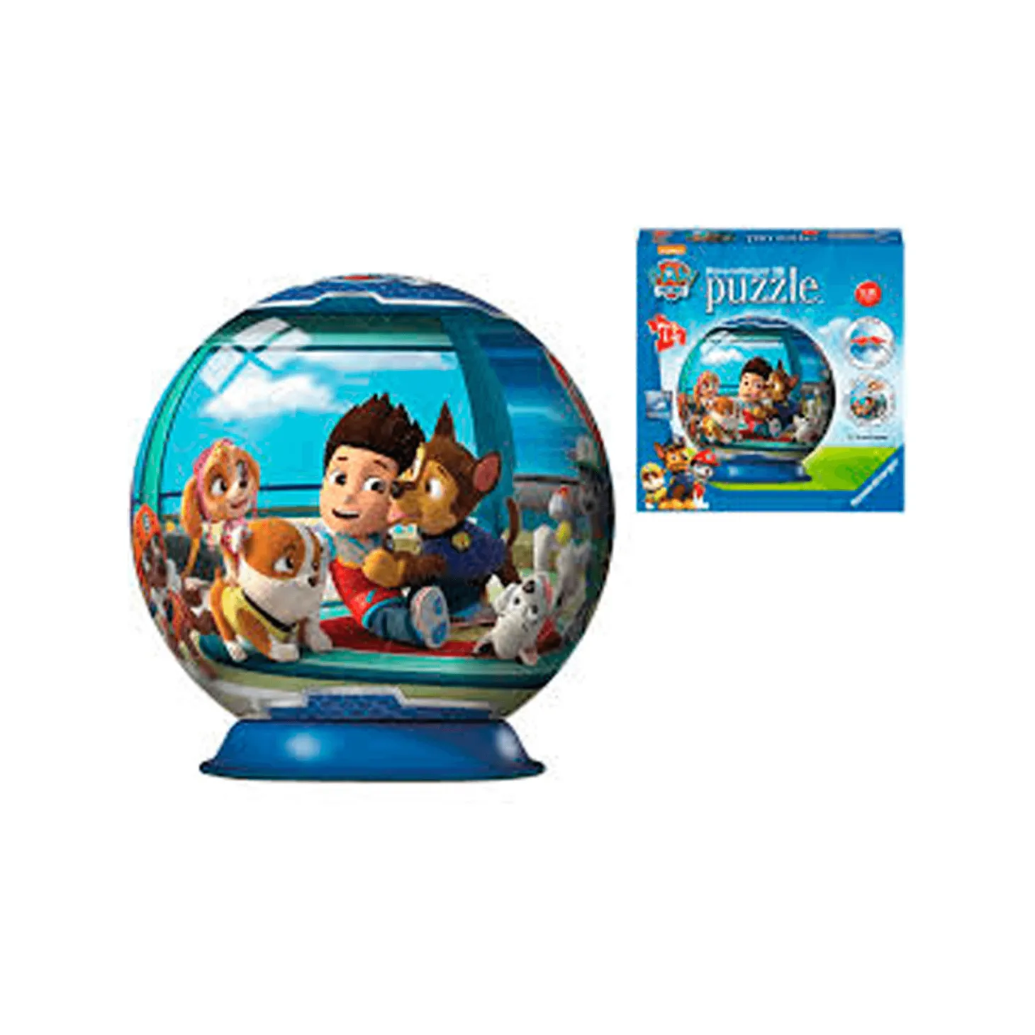 Ravensburger Puzzle Ball 3D Paw Patrol 72 Piezas: ¡Arma tu Esfera con los Héroes de Bahía Aventura!