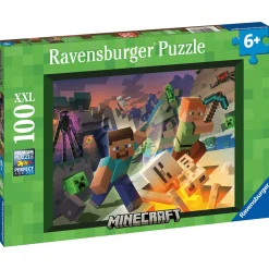 Ravensburger Puzzle Minecraft, 100 Piezas XXL, Edad Recomendada 6+ Años
