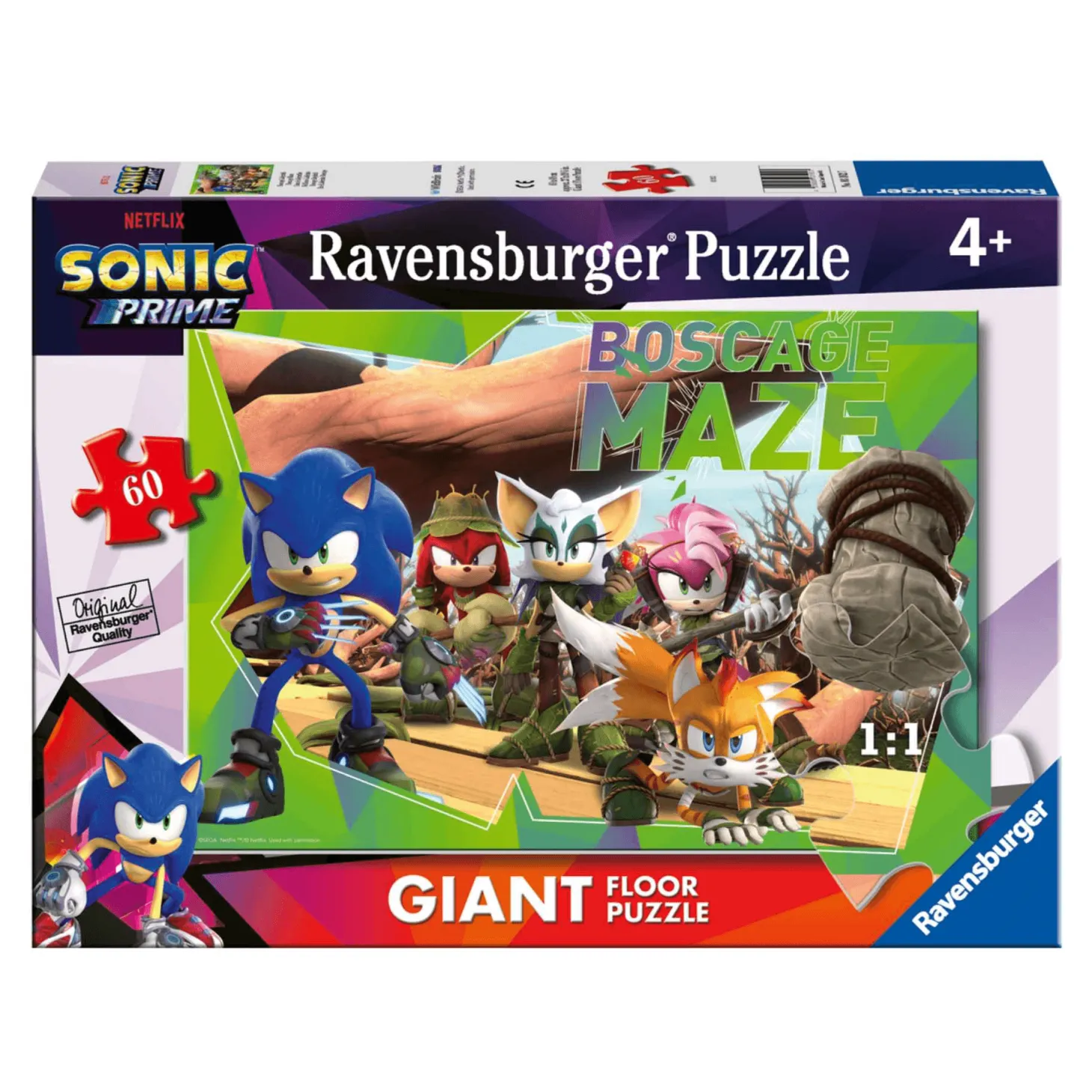 Ravensburger Puzzle: Sonic, 60 Piezas Gigantes, para niños 4 Años o Más, Puzzle de Suelo