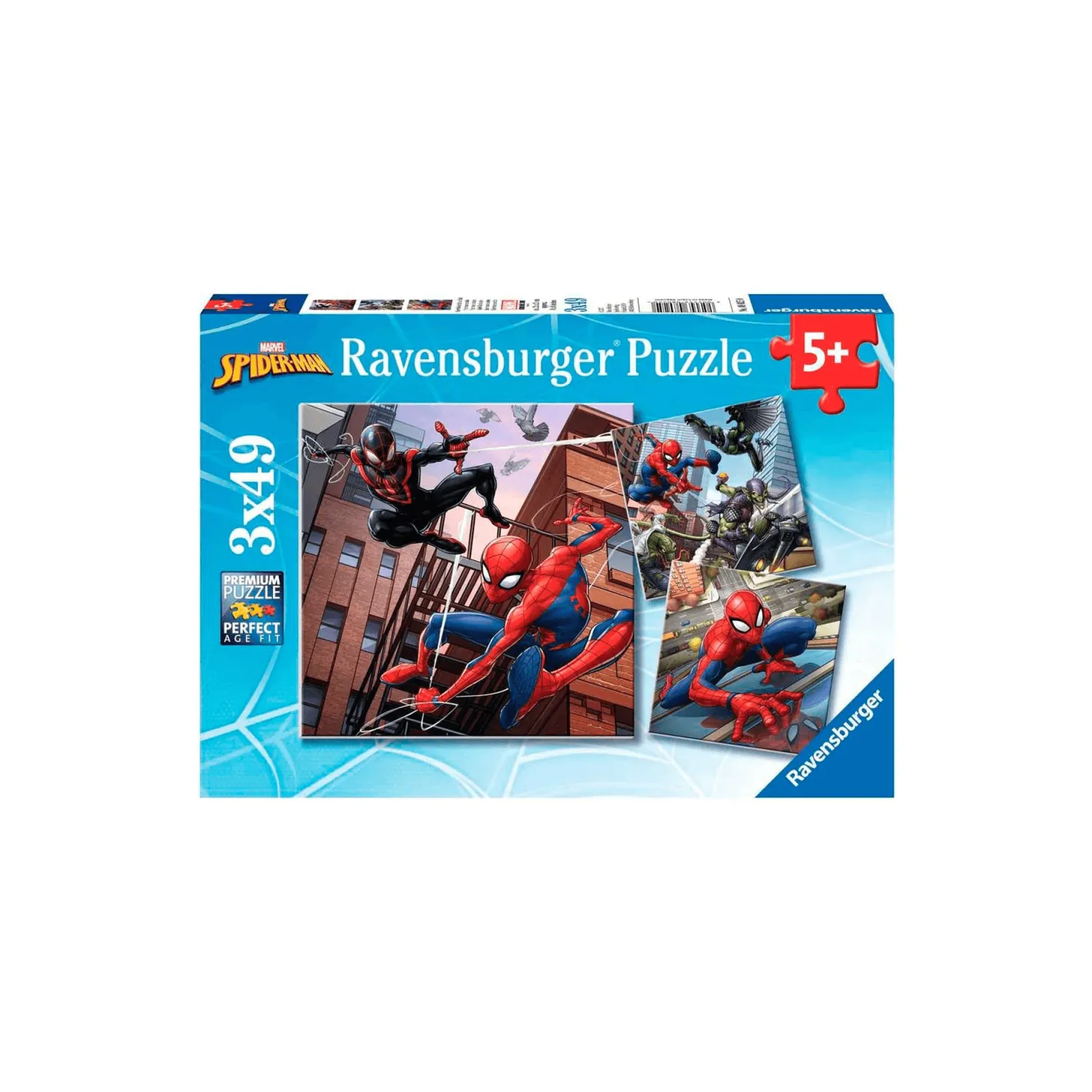 Ravensburger Puzzle Spiderman, Colección 3 x 49, 3 Puzzle de 49 Piezas, Puzzle para Niños, Edad Reco