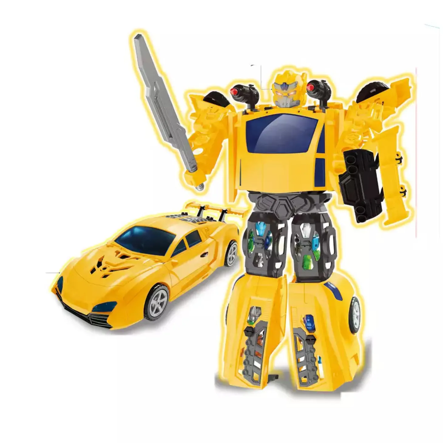 Robot Transformable 2 en 1 con sonidos y mini robots