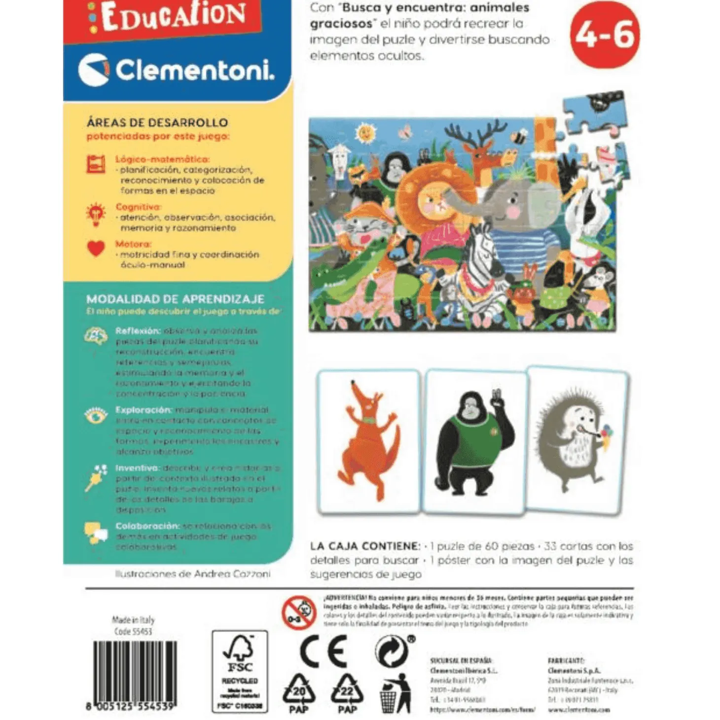 Rompecabezas Busca y Encuentra Animales Graciosos