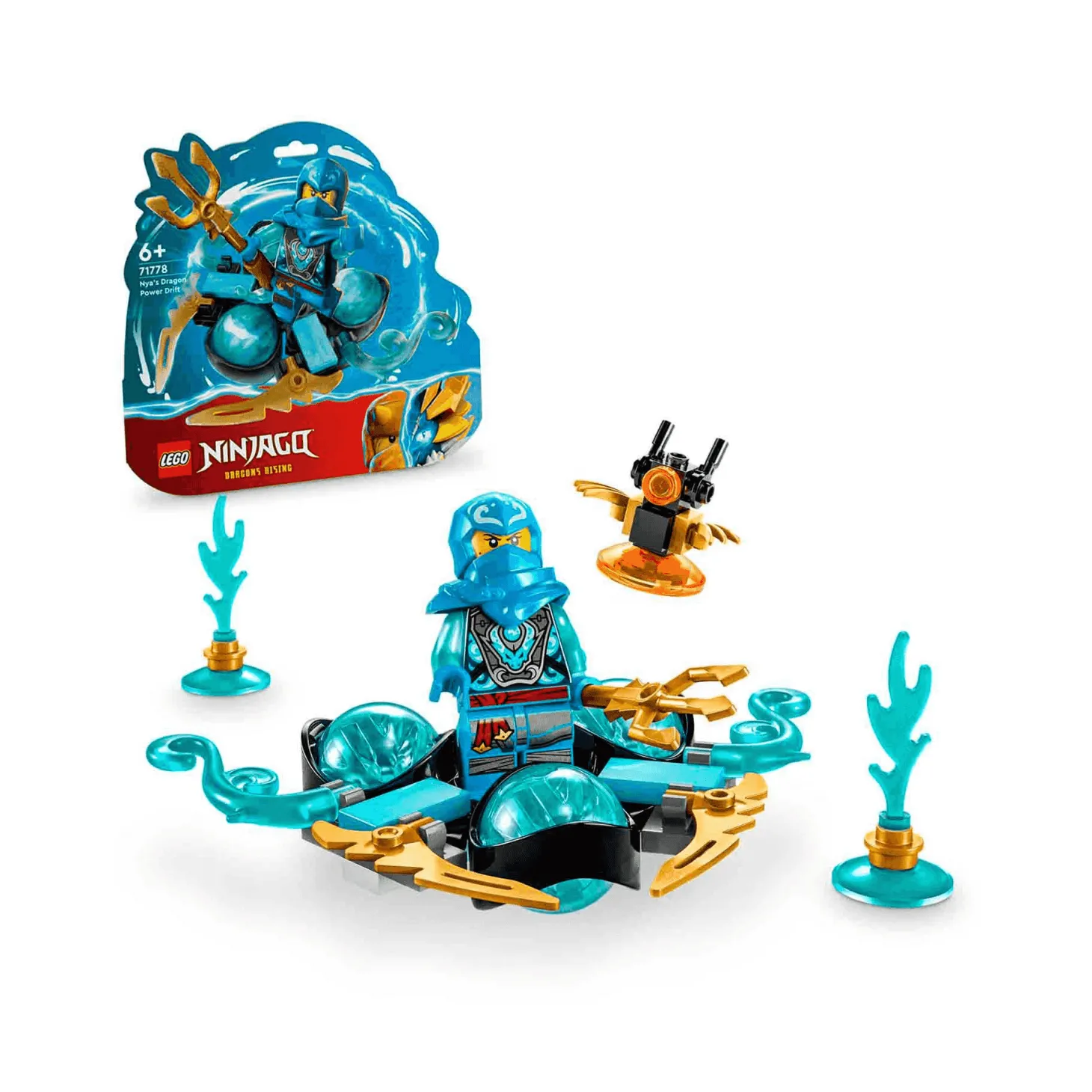 Set de juguete de construcción LEGO NINJAGO 71778 Nya Dragon Power Derrape Spinjitzu 57 piezas
