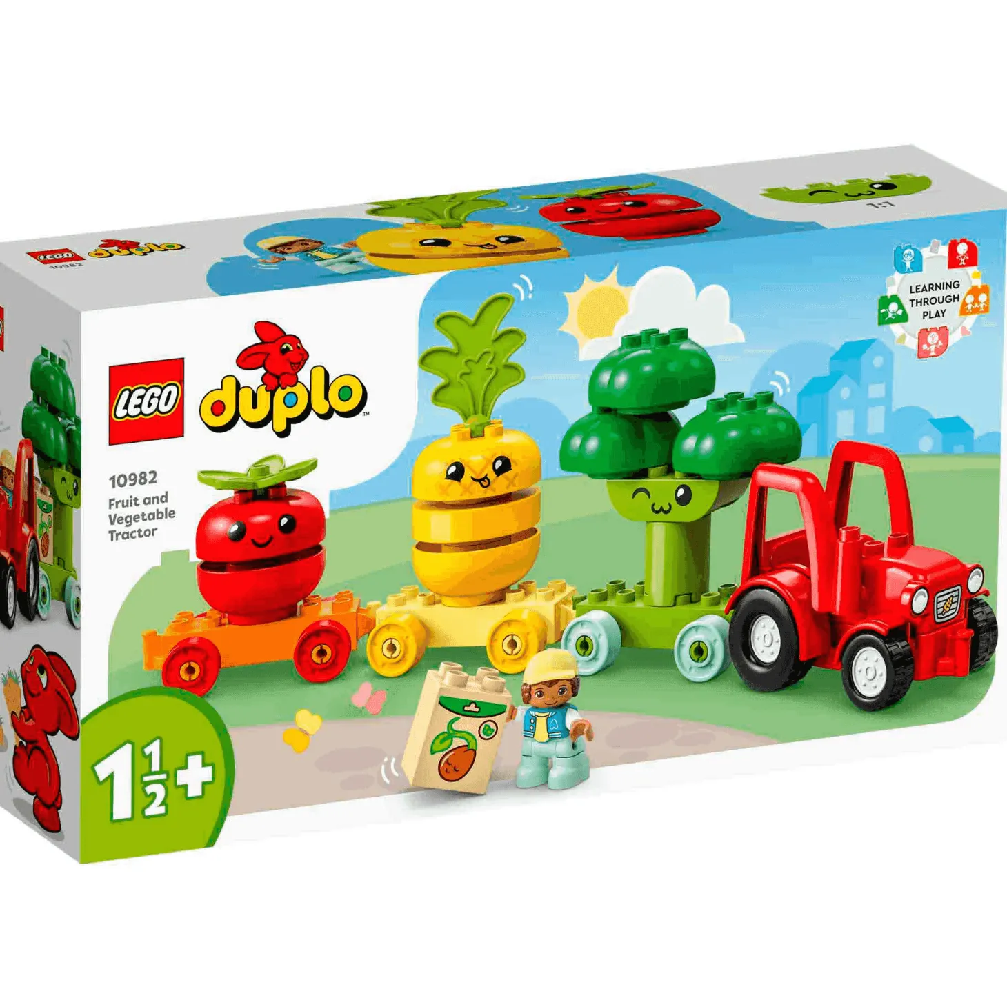 Set de juguete para construir Mi Primer LEGO DUPLO 10982 Tractor de Frutas y Verduras 19 piezas