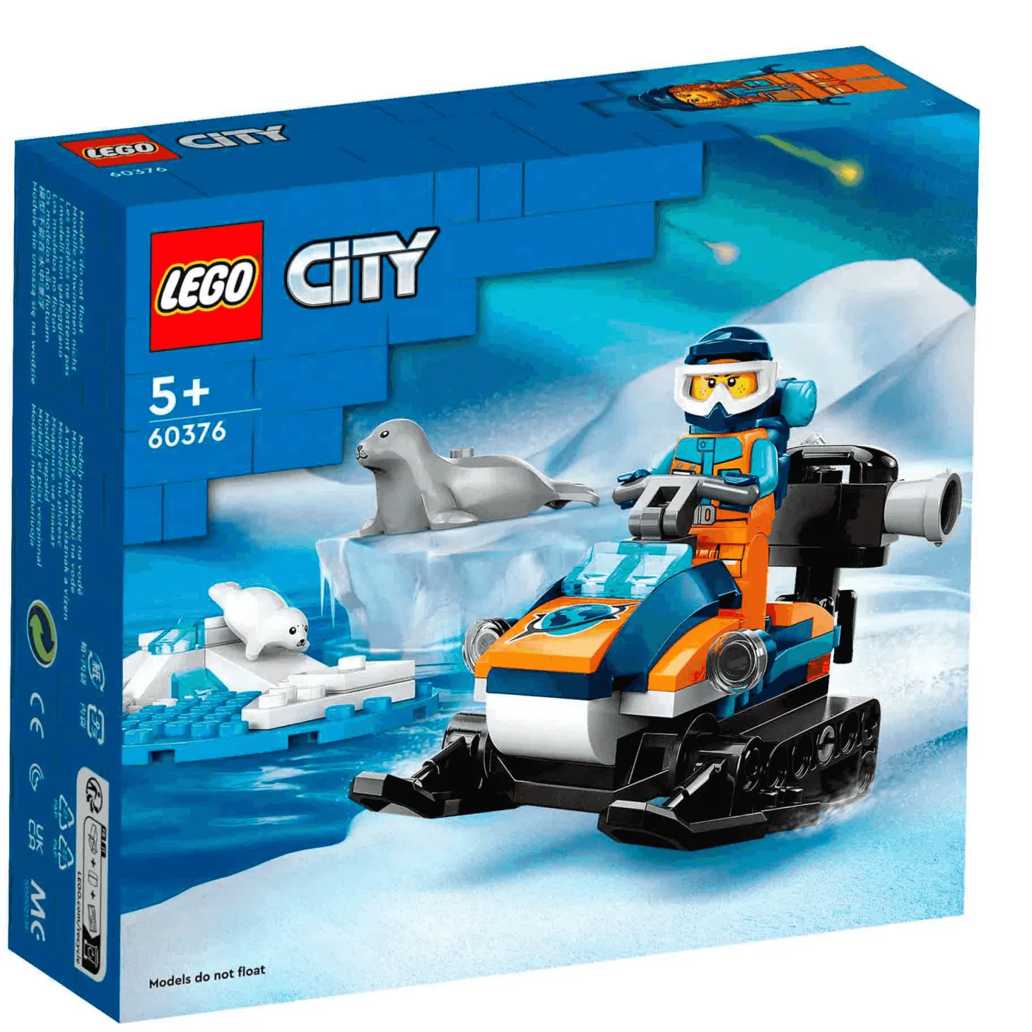 Set de juguetes de construcción LEGO City 60376 Exploradores del Ártico Motonieve 70 piezas