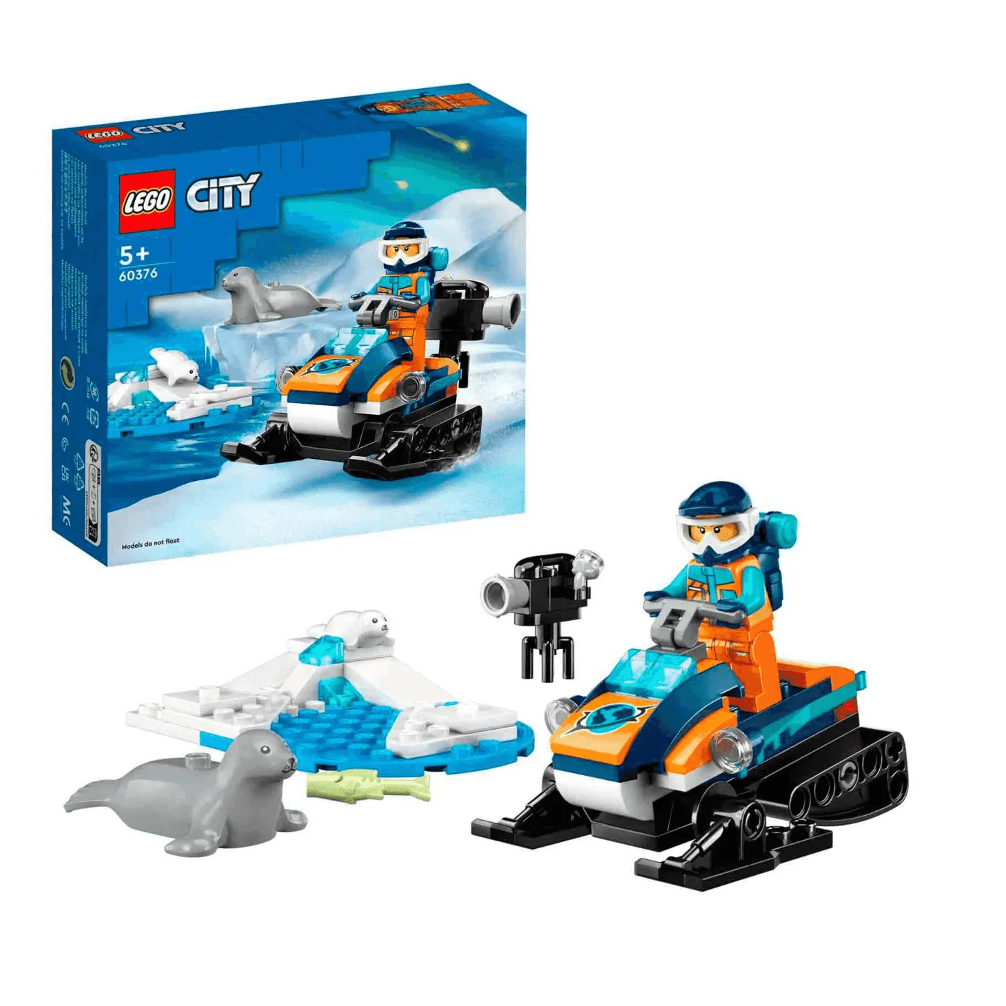Set de juguetes de construcción LEGO City 60376 Exploradores del Ártico Motonieve 70 piezas