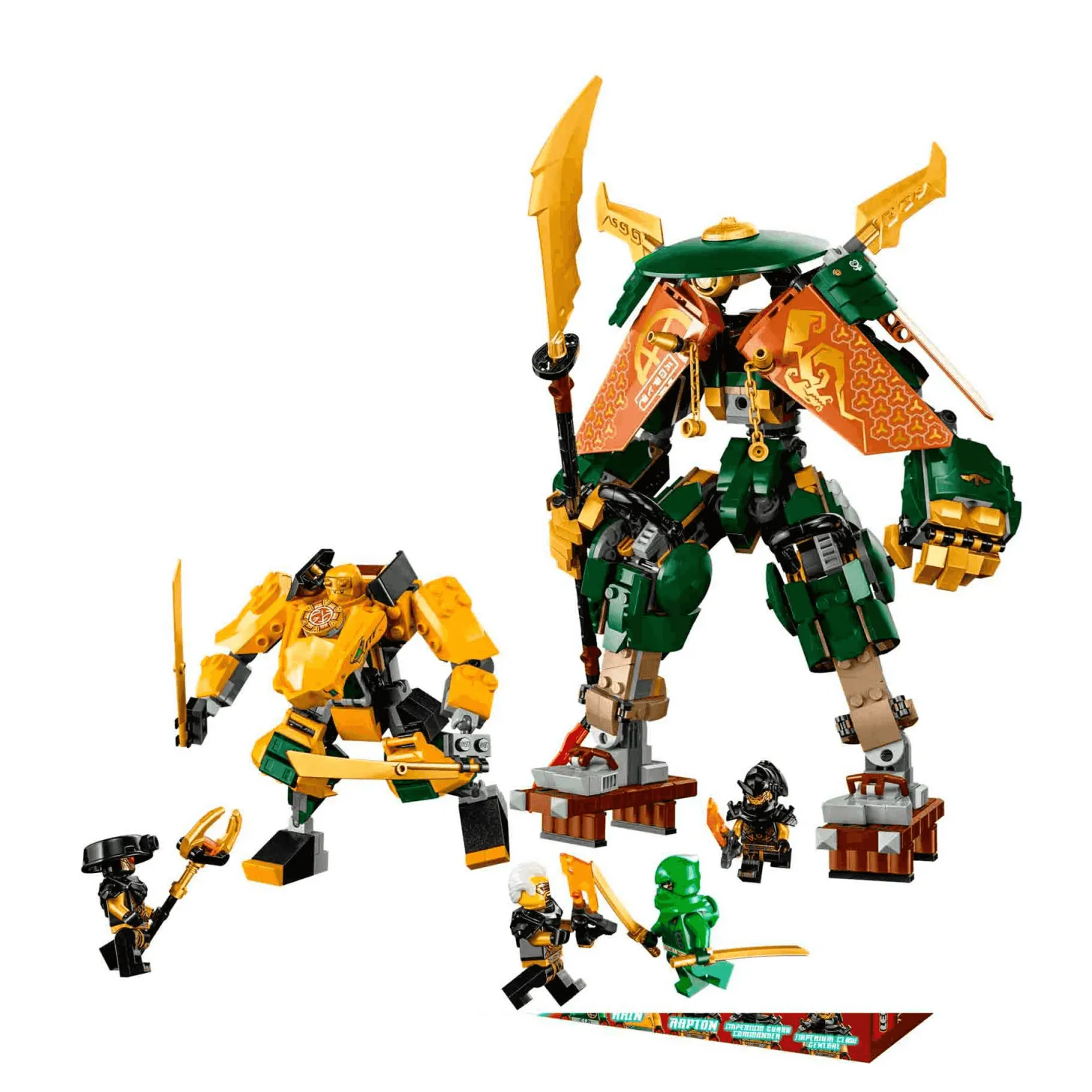 Set de juguetes de construcción LEGO NINJAGO 71794 Mecas del Equipo Ninja de Lloyd y Arin 764 pie