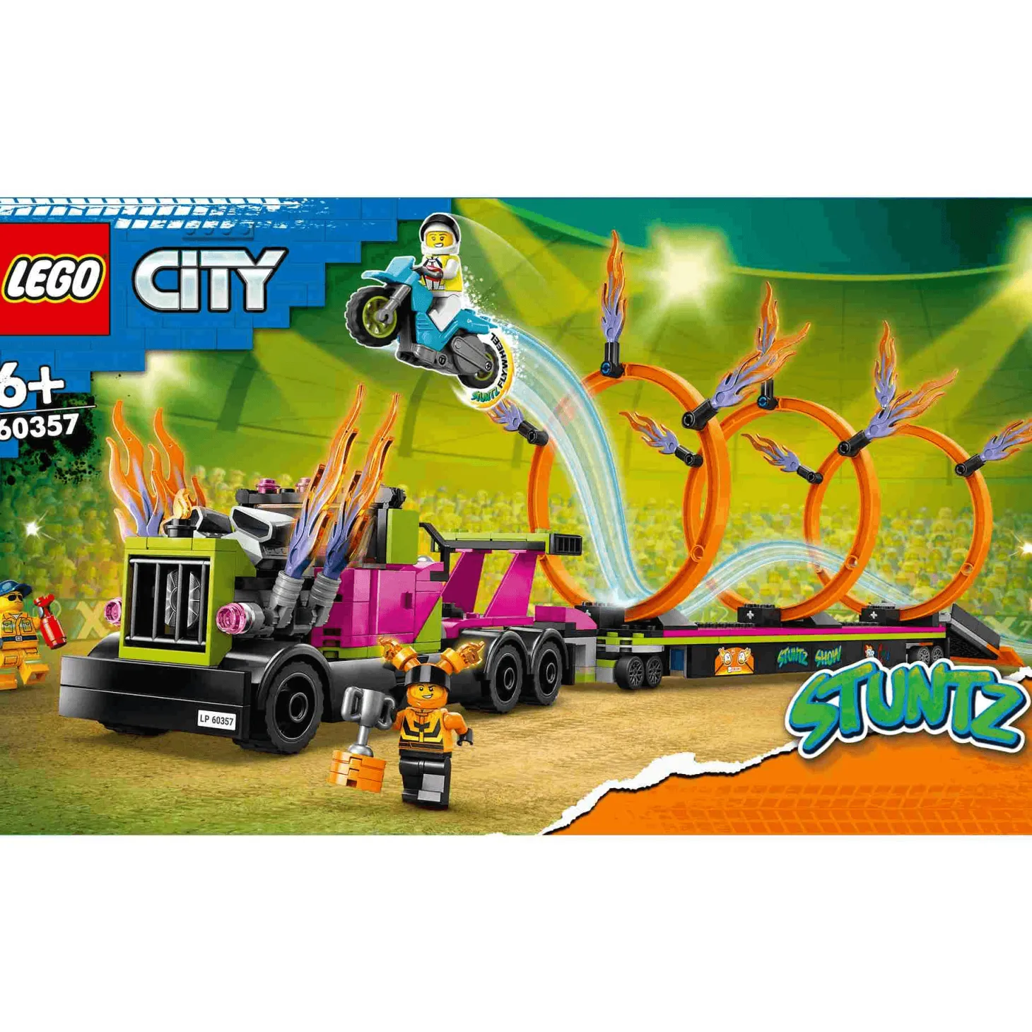 Set de juguetes de construcción LEGO City 60357 Desafío Acrobático Camión y Anillos de Fuego 479