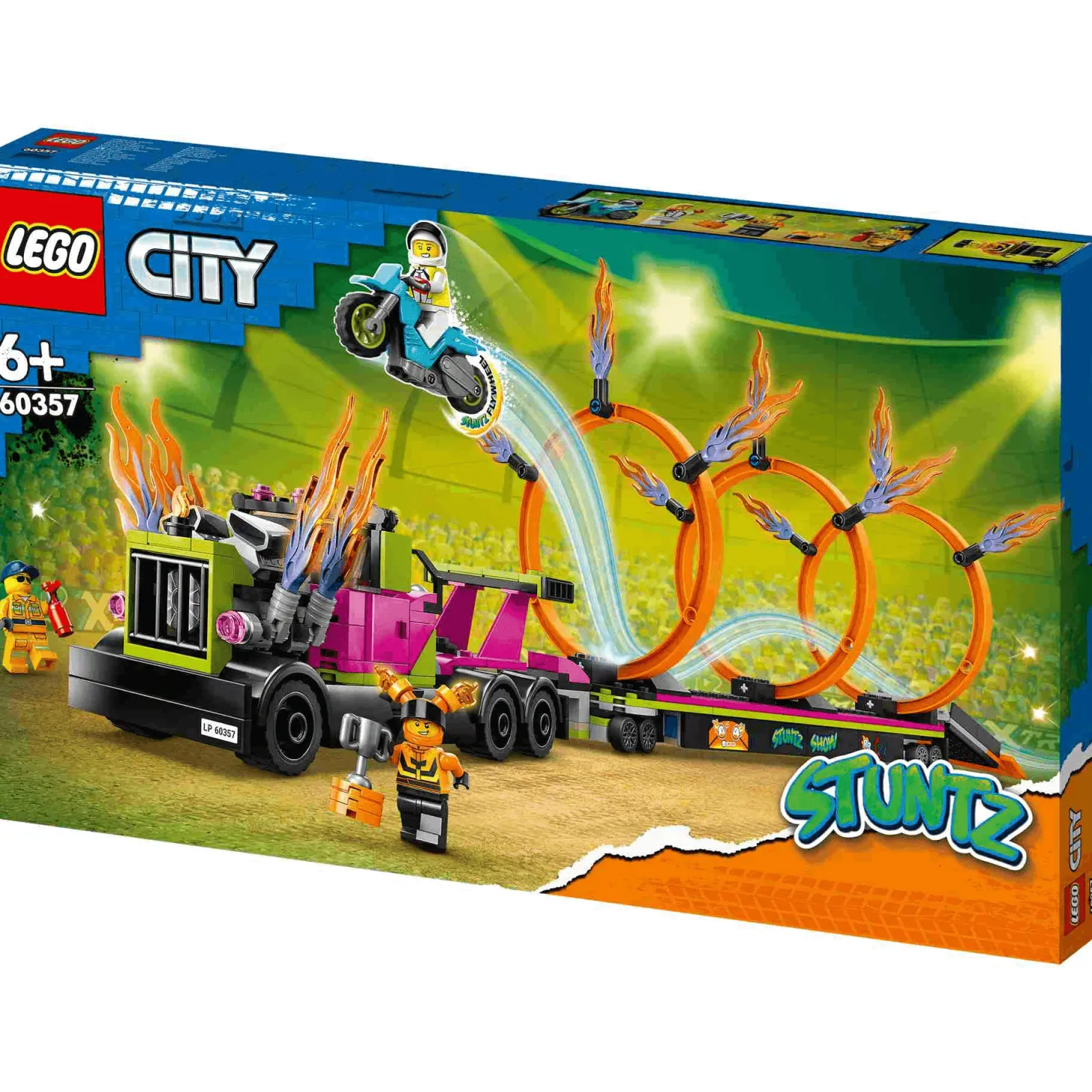 Set de juguetes de construcción LEGO City 60357 Desafío Acrobático Camión y Anillos de Fuego 479