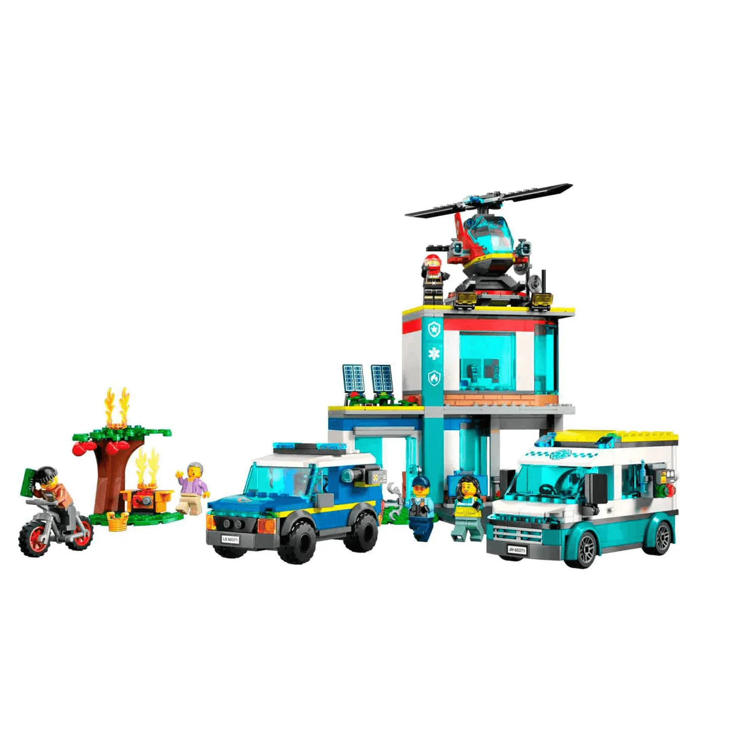 Set de juguetes de construcción LEGO City 60371 Central de Vehículos de Emergencia 706 piezas