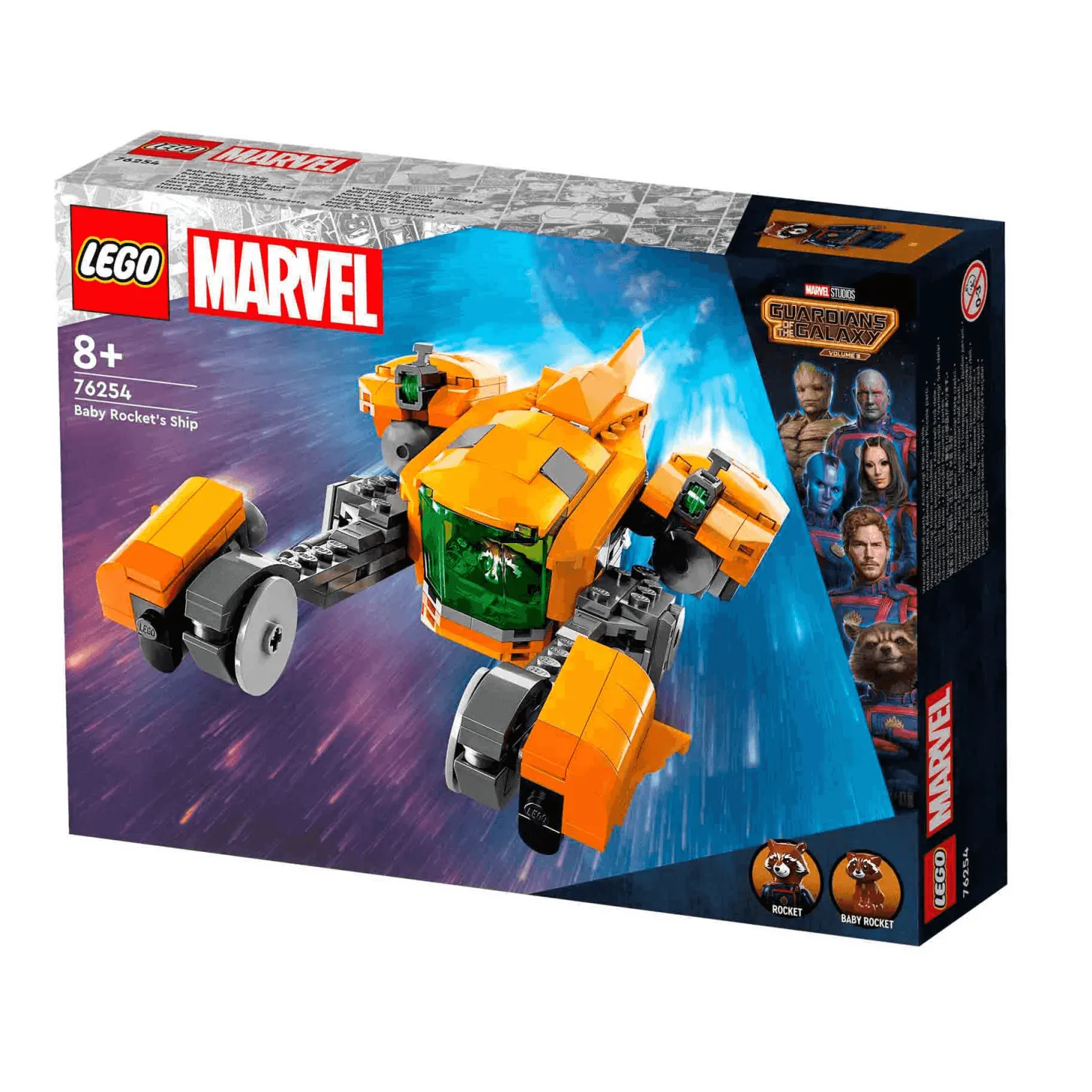Set de juguetes de construcción LEGO Marvel 76254 Nave de Baby Rocket 330 piezas