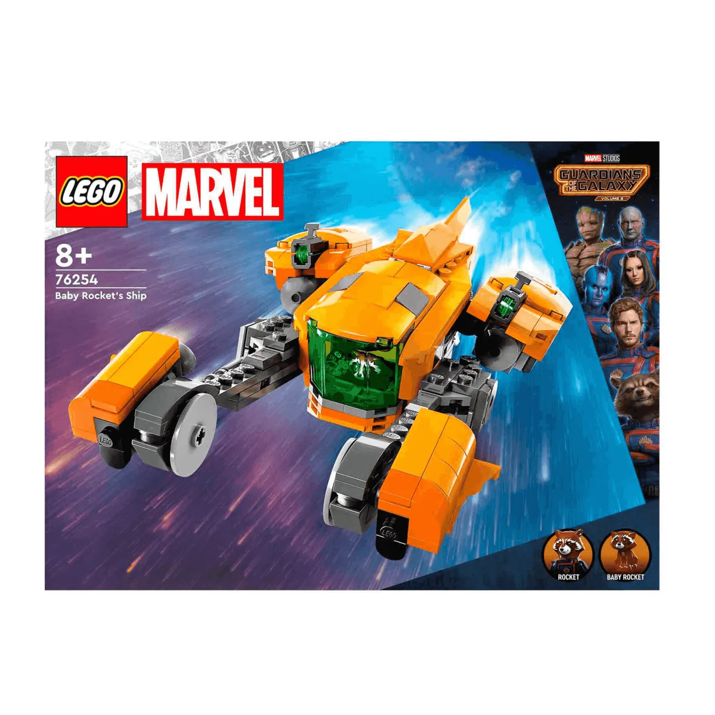 Set de juguetes de construcción LEGO Marvel 76254 Nave de Baby Rocket 330 piezas