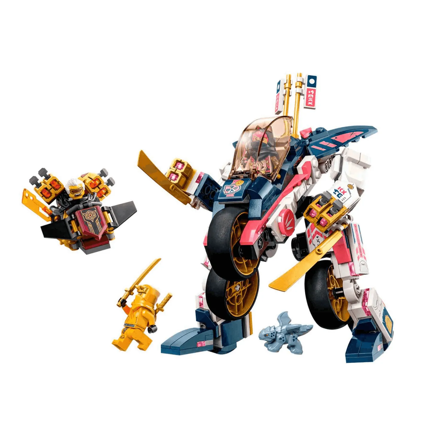 Set de juguetes de construcción LEGO NINJAGO 71792 Moto de Carreras Transformable en Meca de Sora