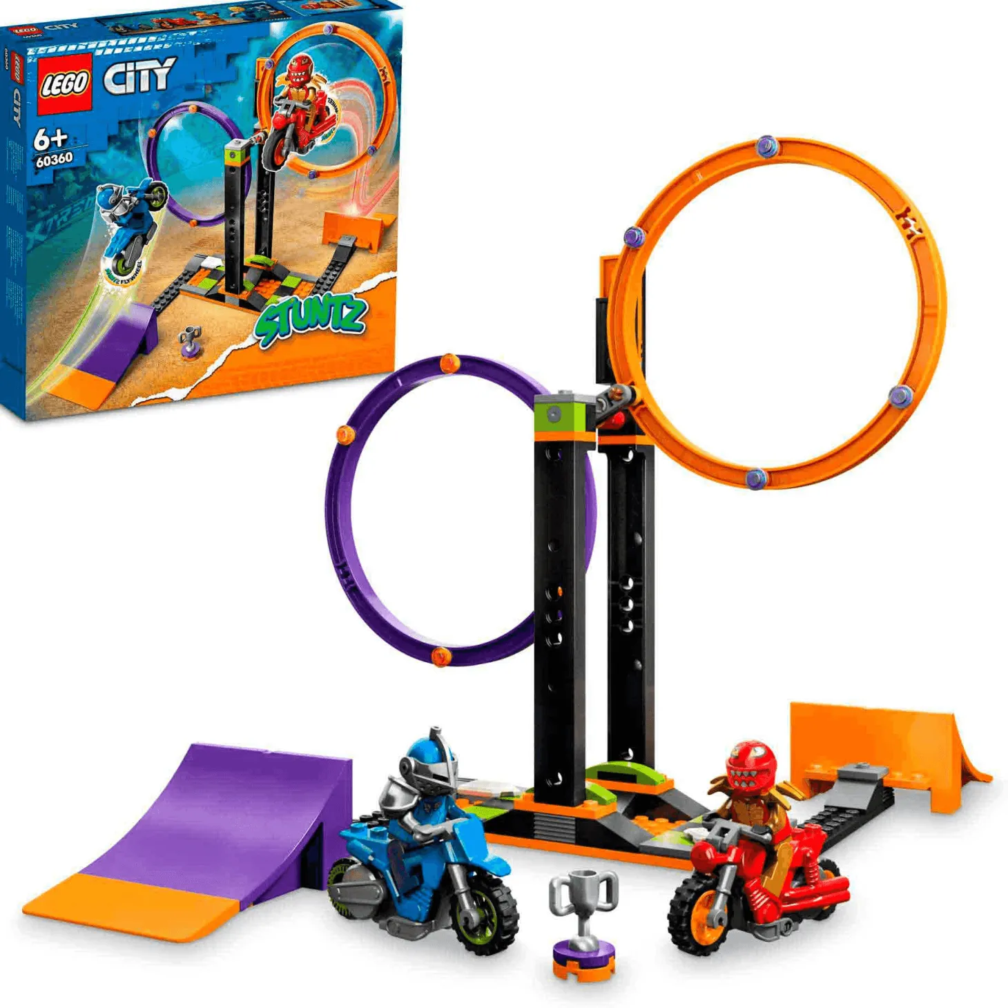 Set de juguetes de construcción LEGO City 60360 Desafío Acrobático Anillos Giratorios 117 piezas