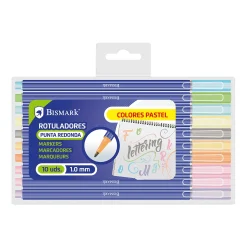 Set de Lettering 10 Rotuladores Pastel con Punta Redonda