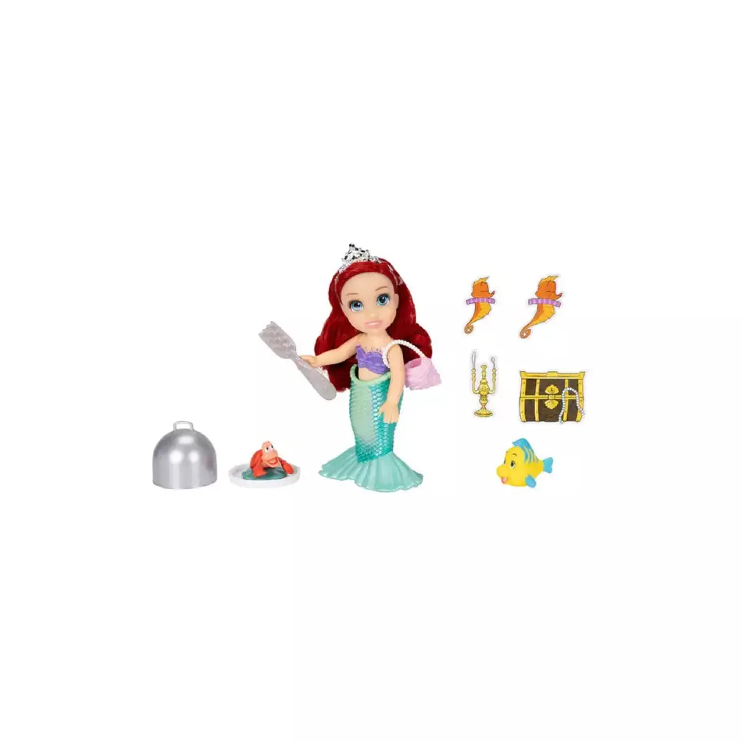 Set Regalo Muñeca Ariel Mar y Tierra La Sirenita Disney 15 cm