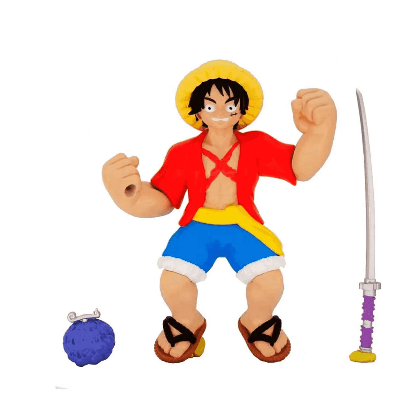 Súper Figura Luffy One Piece Goo Jit Zu Bandai