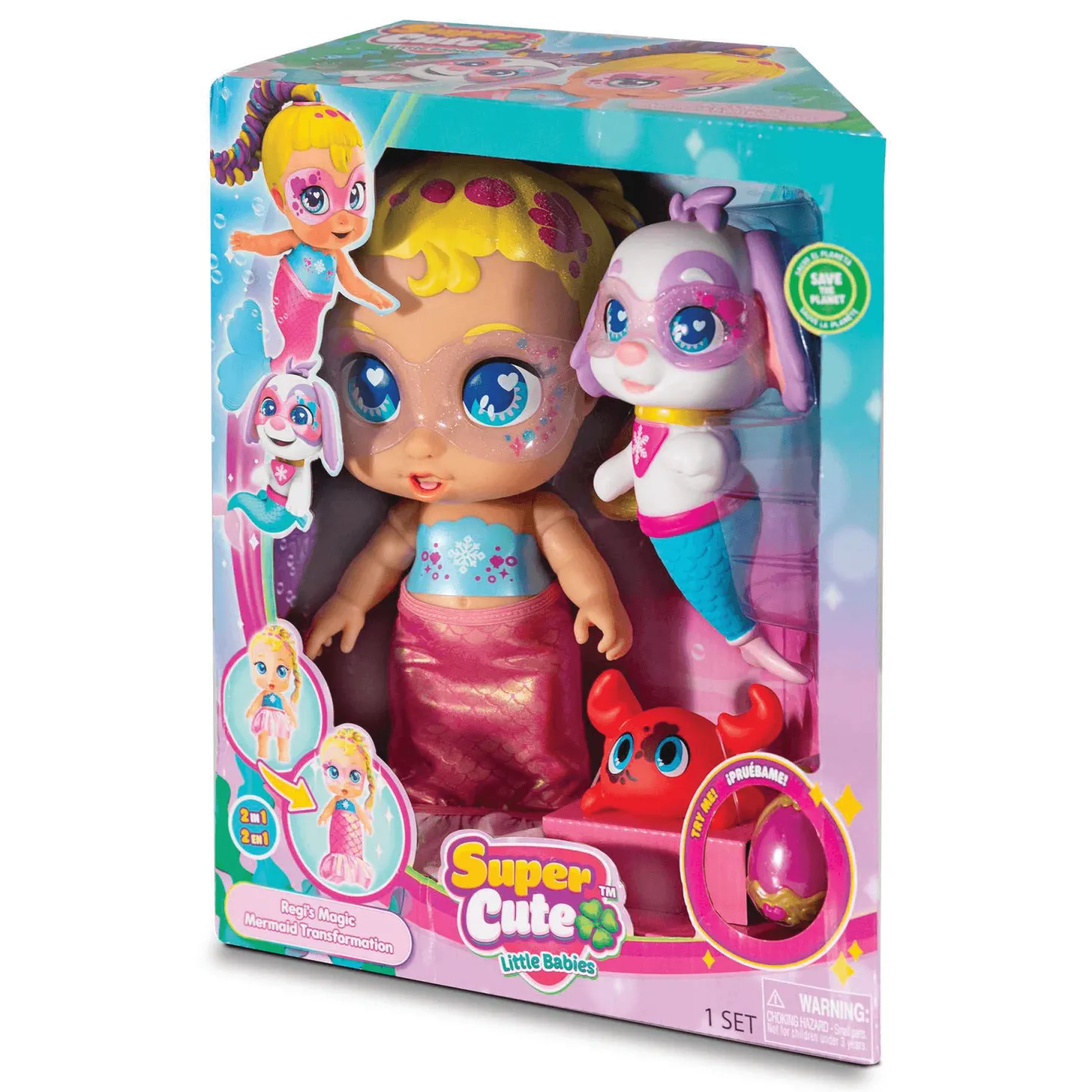Super Cute Regi Sirena Transformable con Perrito