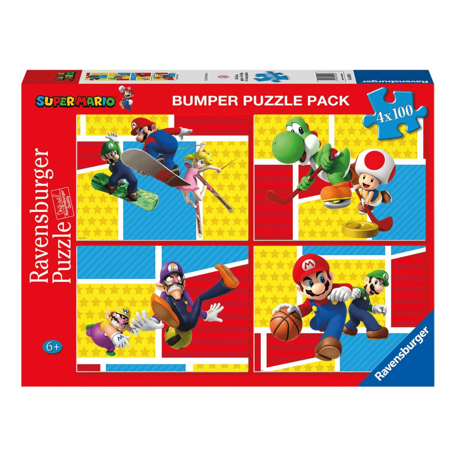 Super Mario Puzzle 4x100 piezas Bumper Pack