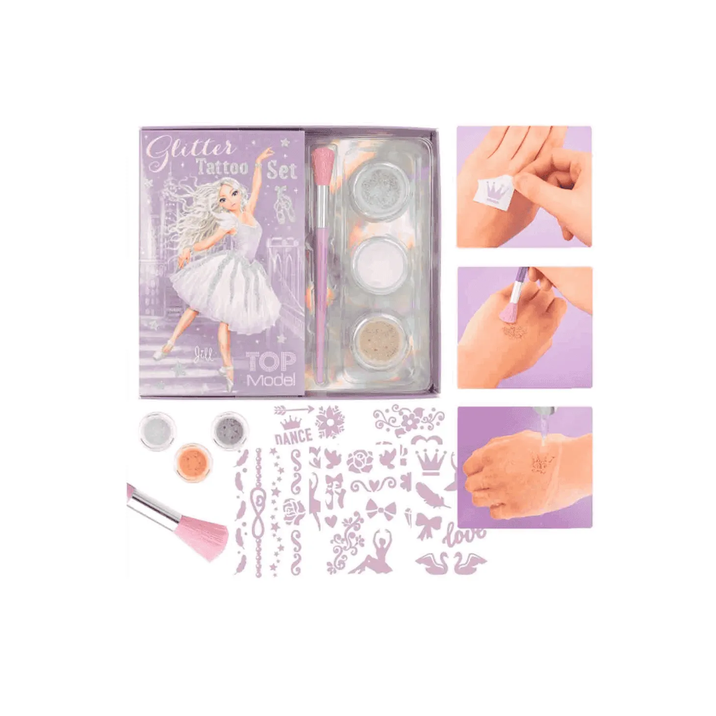 Tatuajes purpurina ballet Top Model