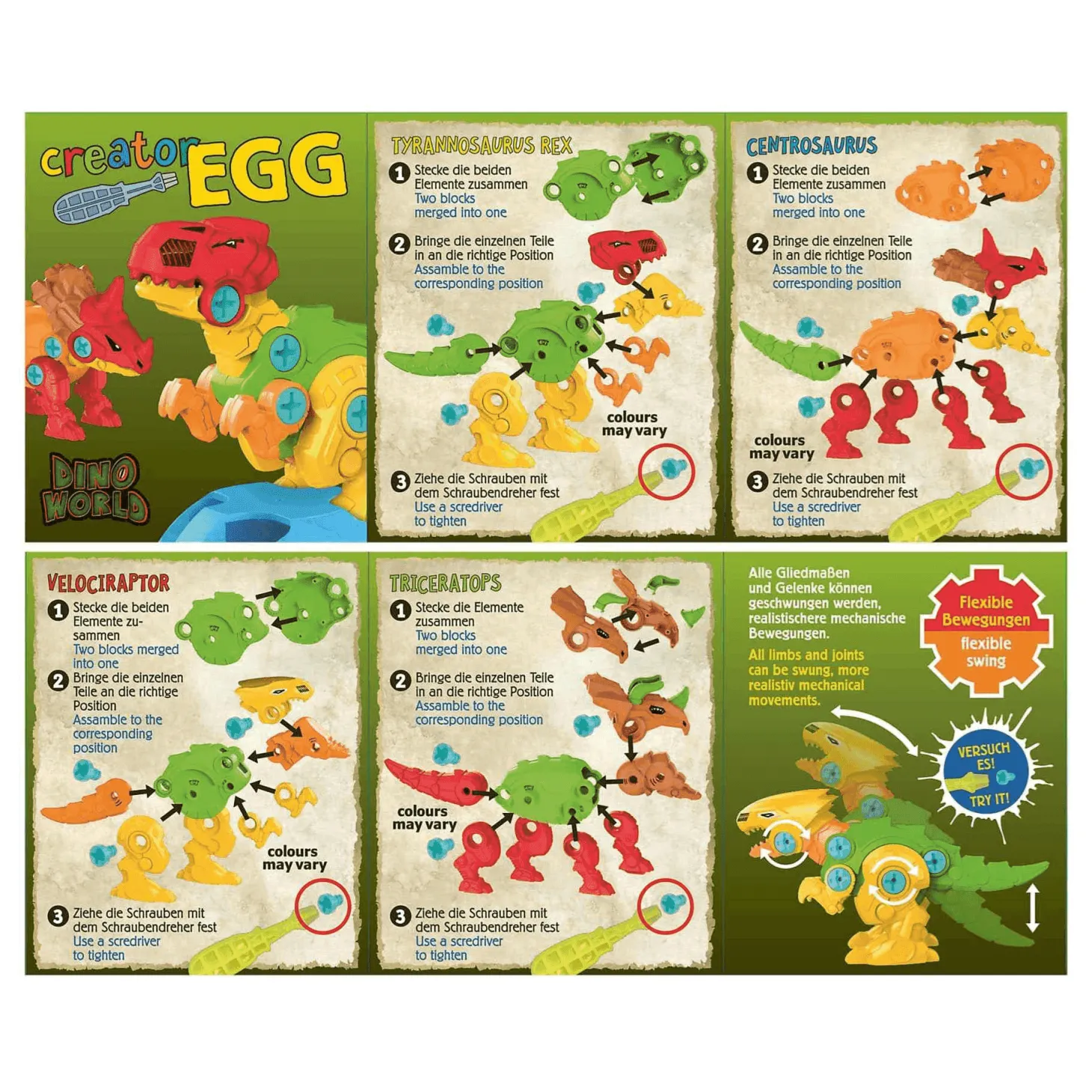 TOPModel Dino World Huevo de Construcción Diferentes Modelos