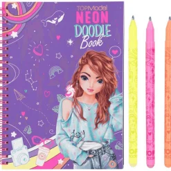 TOPModel Doodle Book Neón con Set de Bolígrafos Neón