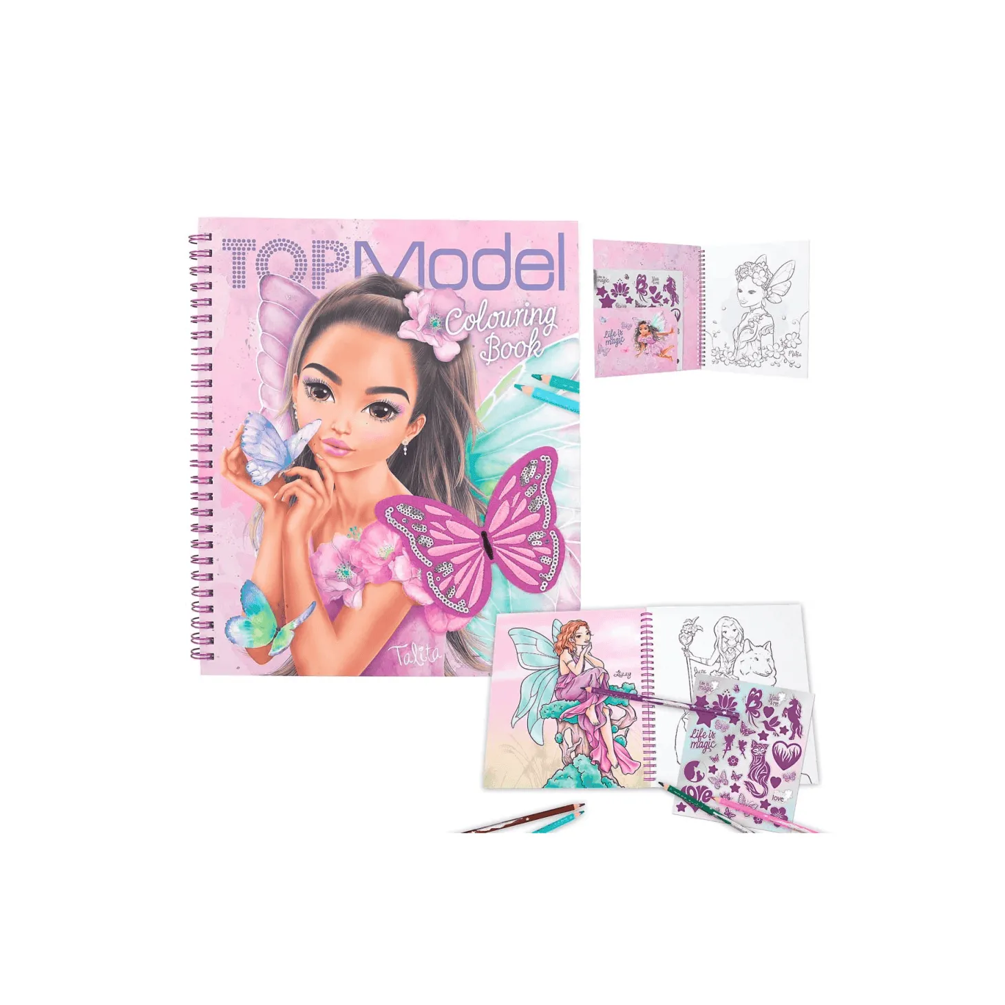 TOPModel Libro para Colorear con Lentejuelas FAIRY LOVE