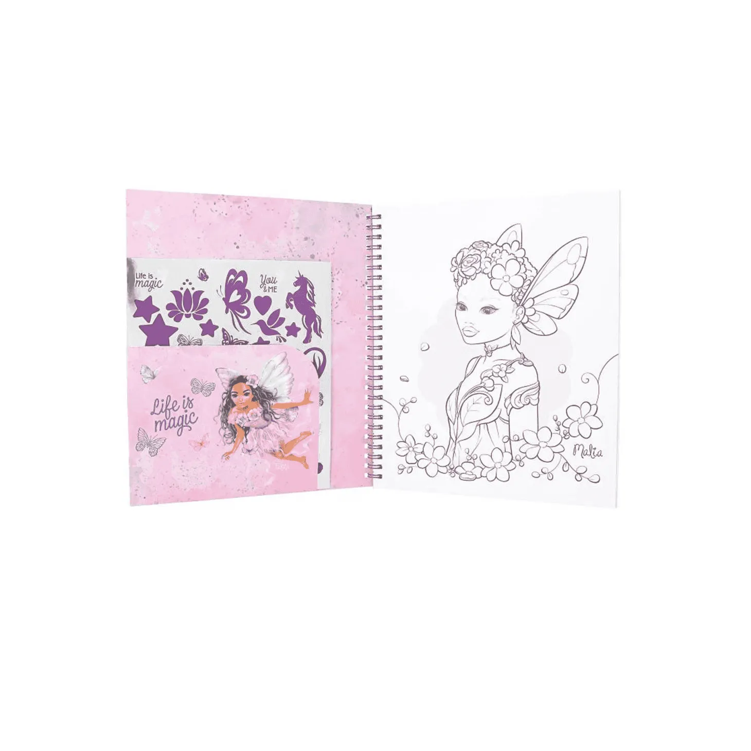 TOPModel Libro para Colorear con Lentejuelas FAIRY LOVE