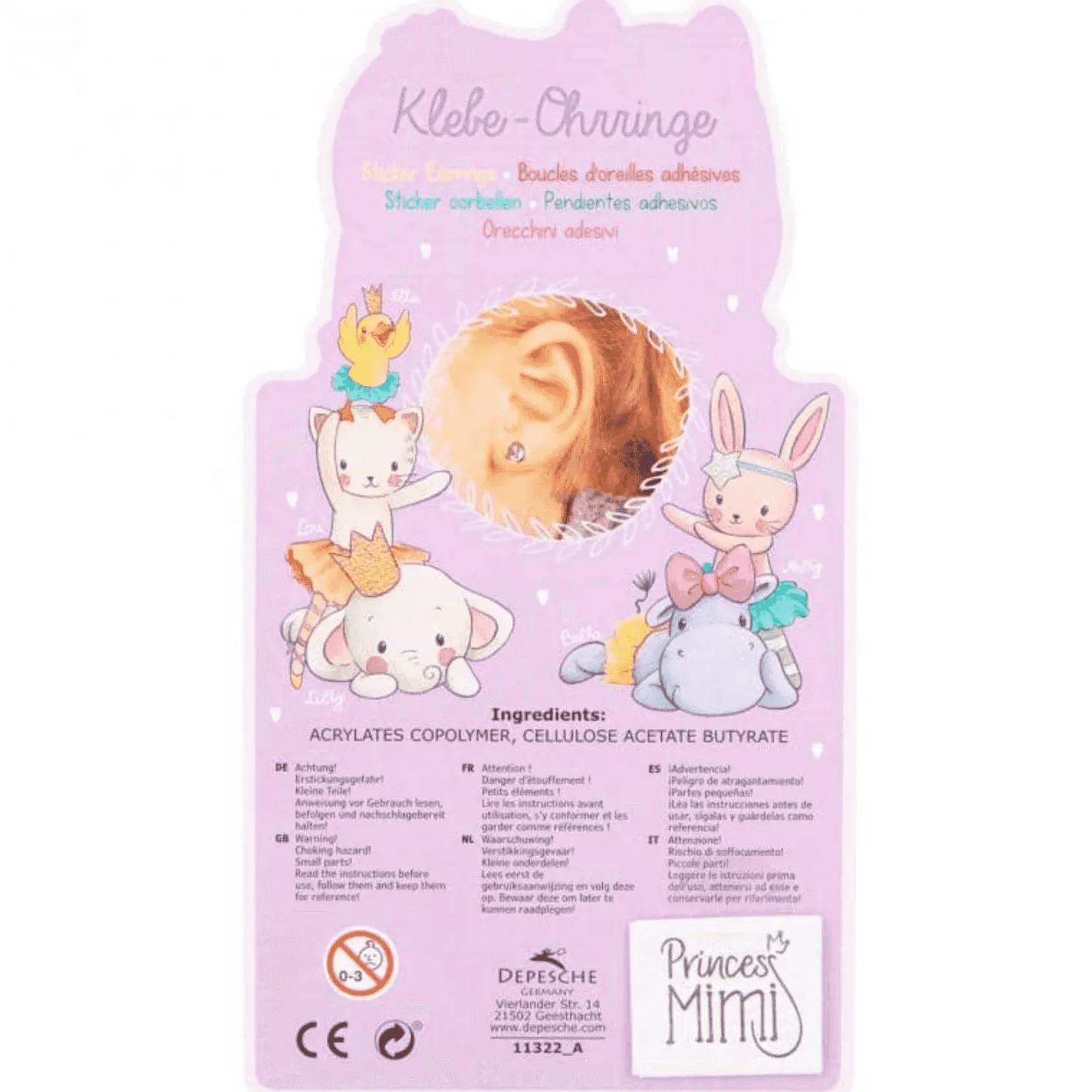 TOPModel Princess Mimi Pendientes Adhesivos