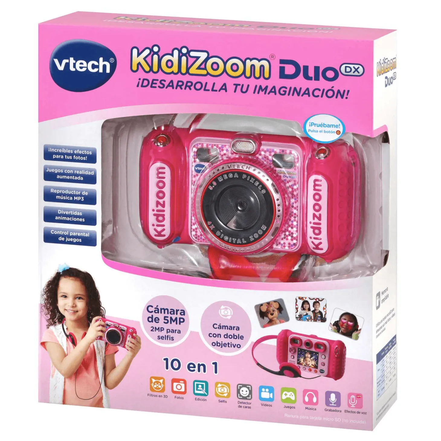 Vtech Cámara de Fotos Digital Kidizoom Duo DX 10 en 1 Rosa