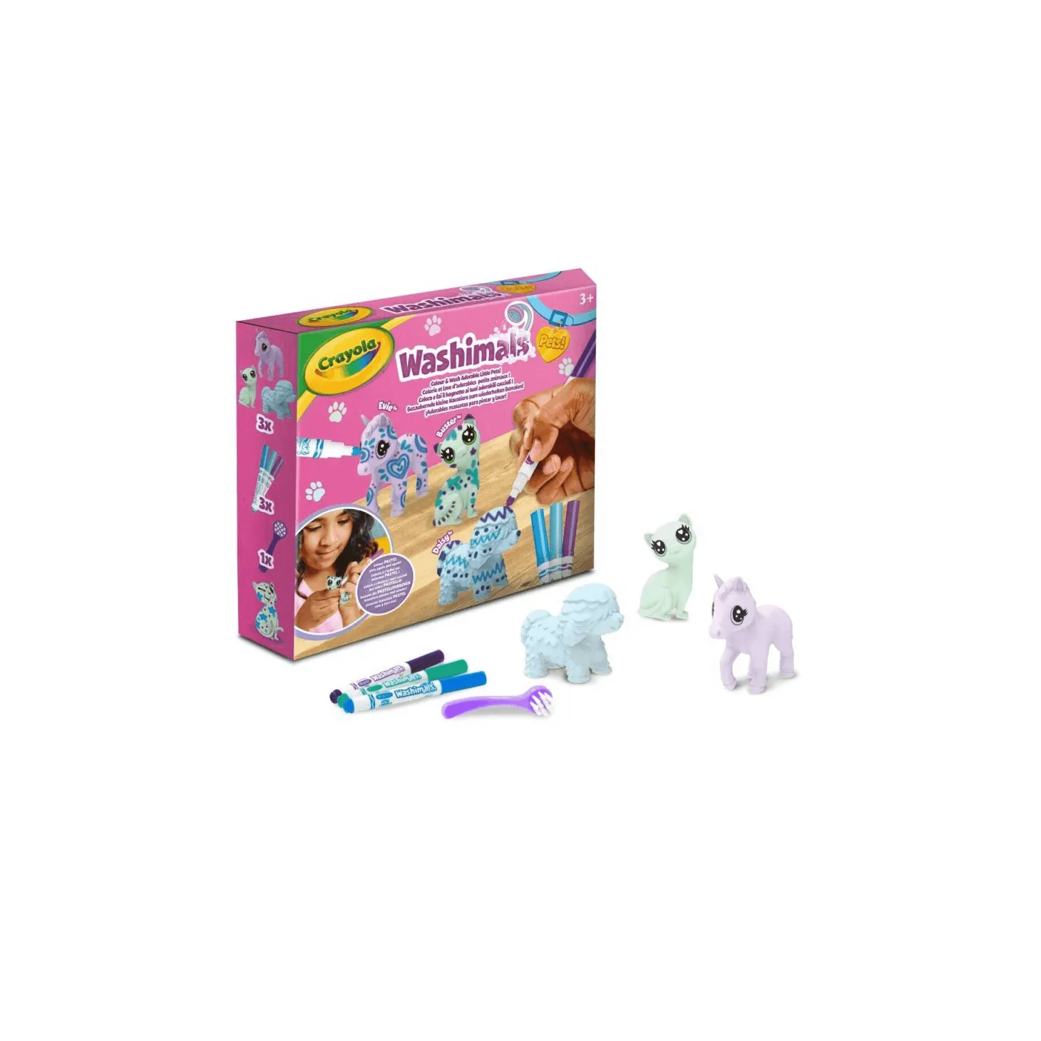Washimals Pets Crayola 3 cachorros color pastel