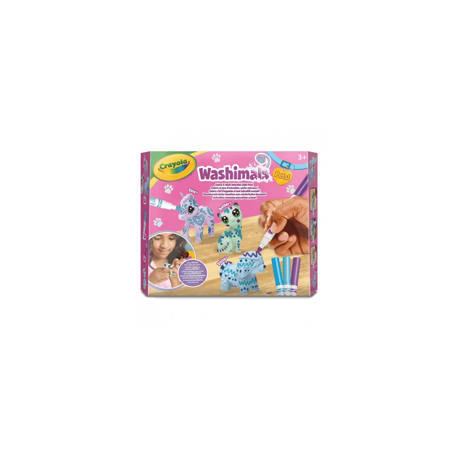 Washimals Pets Crayola 3 cachorros color pastel